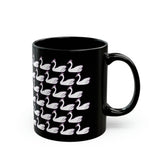 Swans on Black Mug