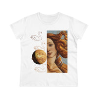 Aphrodite With Swans Women's Midweight Cotton Tee