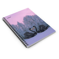 Black Swan with winter Spiral Notebook