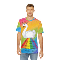 Rainbow  swan  Men's Polyester Tee (AOP)