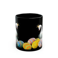 Happy Easter Swans  Black Mug