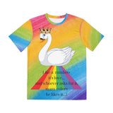 Rainbow  swan  Men's Polyester Tee (AOP)