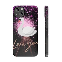 Swan  love you  Slim Phone Cases