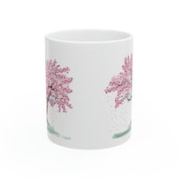 Swan and Cherry Τree  Ceramic Mug 11oz