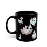 Swans Mom and baby... 11oz Black Mug