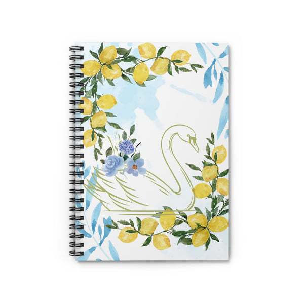 Lemon Swan Spiral Notebook