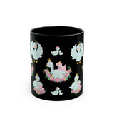 Swans Mom and baby... 11oz Black Mug