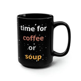 Coffee or Soup Swan Black Mug, 15oz