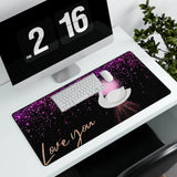 Love you  swan Desk Mats