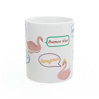 Good Morning World Swan Ceramic Coffee Mug