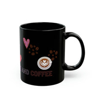 Fill me with love and coffee! Black Ceramic Mug