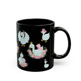 Swans Mom and baby... 11oz Black Mug