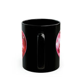 Diamond Swans Heart Black Mug