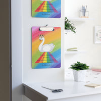 Rainbow with swan Clipboard