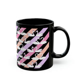 A Swans in colorful Background  Black Mug