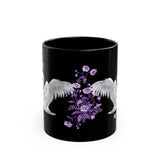 Romantic Swan Black Mug