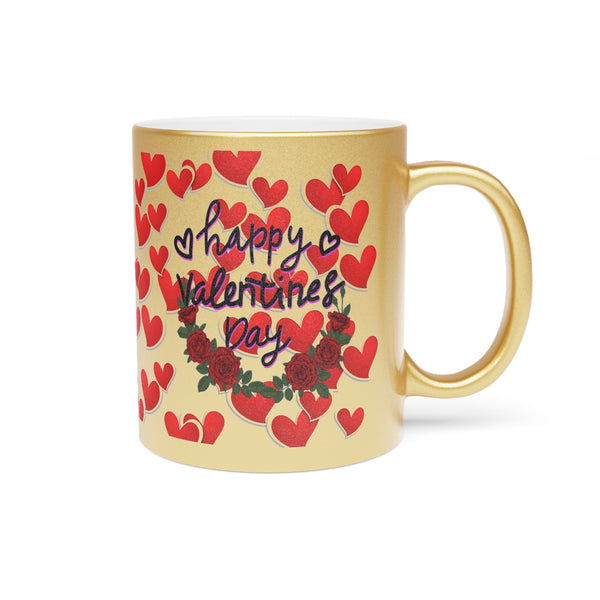 Happy Valentines day  ...Metallic Mug (Gold)