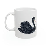 Black Swan White Ceramic Mug 11oz