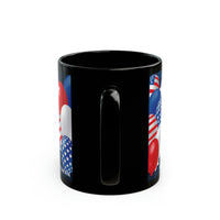 4th July  USA  Black Mug