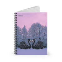 Black Swan with winter Spiral Notebook