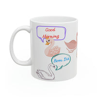 Good Morning World Swan Ceramic Coffee Mug