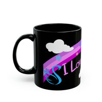 I Love Swan with rainbow Black Mug