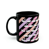 A Swans in colorful Background  Black Mug