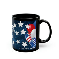 4th July  USA  Black Mug