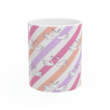 Swans in colorful background White Ceramic Mug