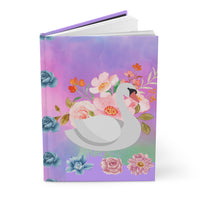 Swan  with flower Hardcover Journal Matte