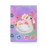 Swan  with flower Hardcover Journal Matte