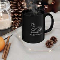 We Love Swans Black Mug