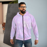 Purple jacket with swan design Unisex Zip Hoodie (AOP)