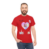 Christmas Heart Swans Unisex Heavy Cotton Tee