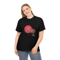 Swan on Beautiful Sunrise Unisex Heavy Cotton Tee