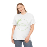 Beautiful Green Circle with Swans Unisex Heavy Cotton Tee