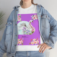 Flower swan Unisex Heavy Cotton Tee