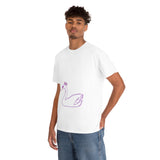 Unisex Heavy Cotton Tee With cute Pink Swan figure