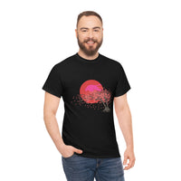 Swan on Beautiful Sunrise Unisex Heavy Cotton Tee