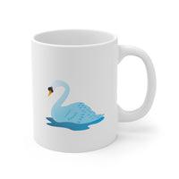 Swan on Blue Lagoon Ceramic Mug
