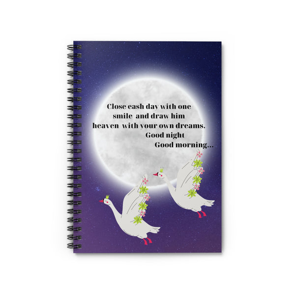 Night sky  with swan  Spiral Notebook