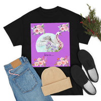 Flower swan Unisex Heavy Cotton Tee