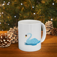 Swan on Blue Lagoon Ceramic Mug