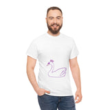 Unisex Heavy Cotton Tee With cute Pink Swan figure