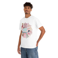 Pink Swan With Golden Crown Unisex Heavy Cotton Tee