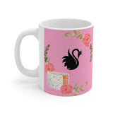 Black Swan with Flowers  Ceramic Mug 11oz