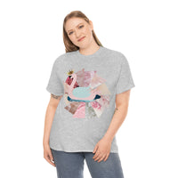 Pink Swan With Golden Crown Unisex Heavy Cotton Tee