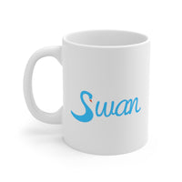 Swan on Blue Lagoon Ceramic Mug