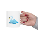 Swan on Blue Lagoon Ceramic Mug