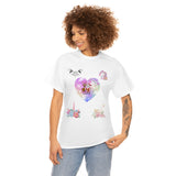 Christmas Heart Swans Unisex Heavy Cotton Tee